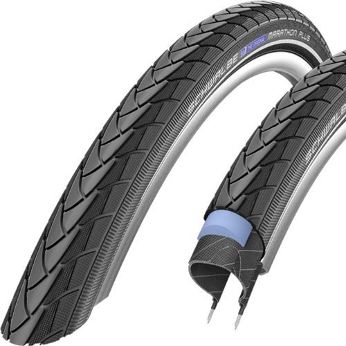SCHWALBE - Pneu Tringle Rigide - Marathon Plus - Performance | Addix | Smart Guard | E-Bike - 28" | Black Reflex