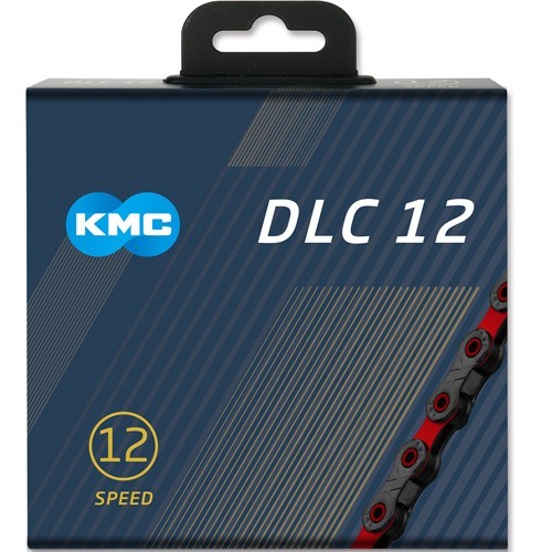 KMC – Chaîne DLC 12 vitesses 126 maillons rouge/noir