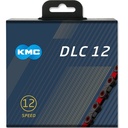 KMC – Chaîne DLC 12 vitesses 126 maillons rouge/noir